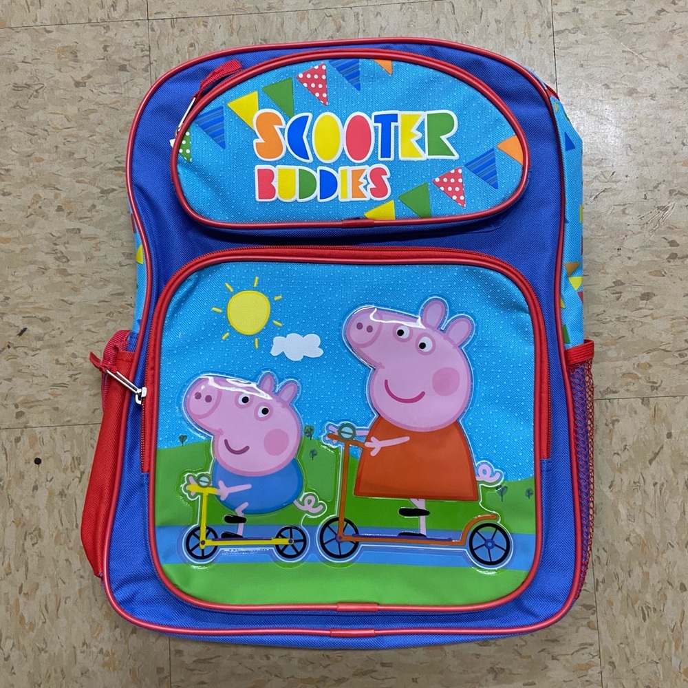 Peppa Pig & Pals 16” Reinforced Large School Backpack NEW